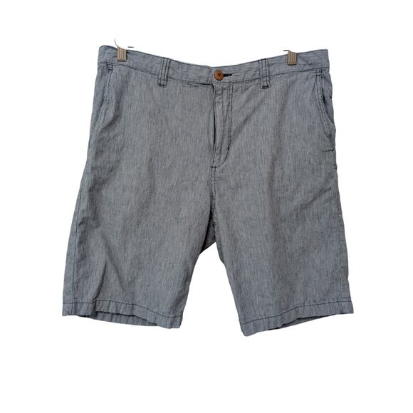 Tommy Bahama Linen Shorts Men 34* Beach Coast Flat Front 9" Inseam Blue - Picture 1 of 10